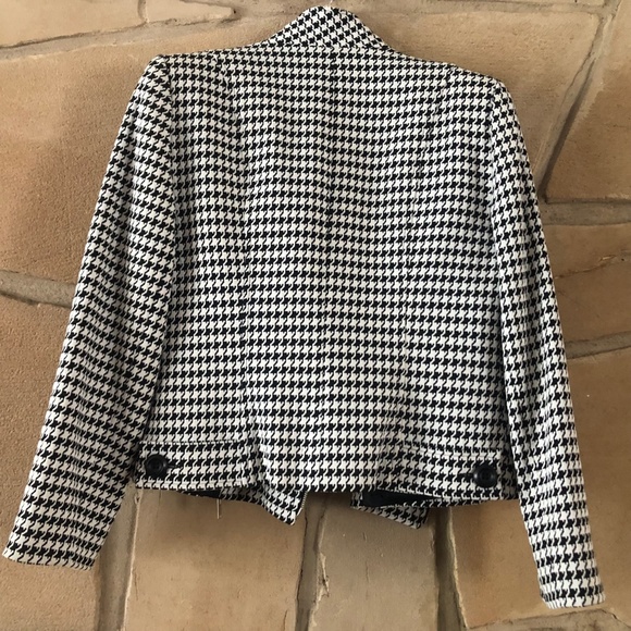 Louben Women's Size 12 Houndstooth Zippered Jacket - Picture 4 of 4